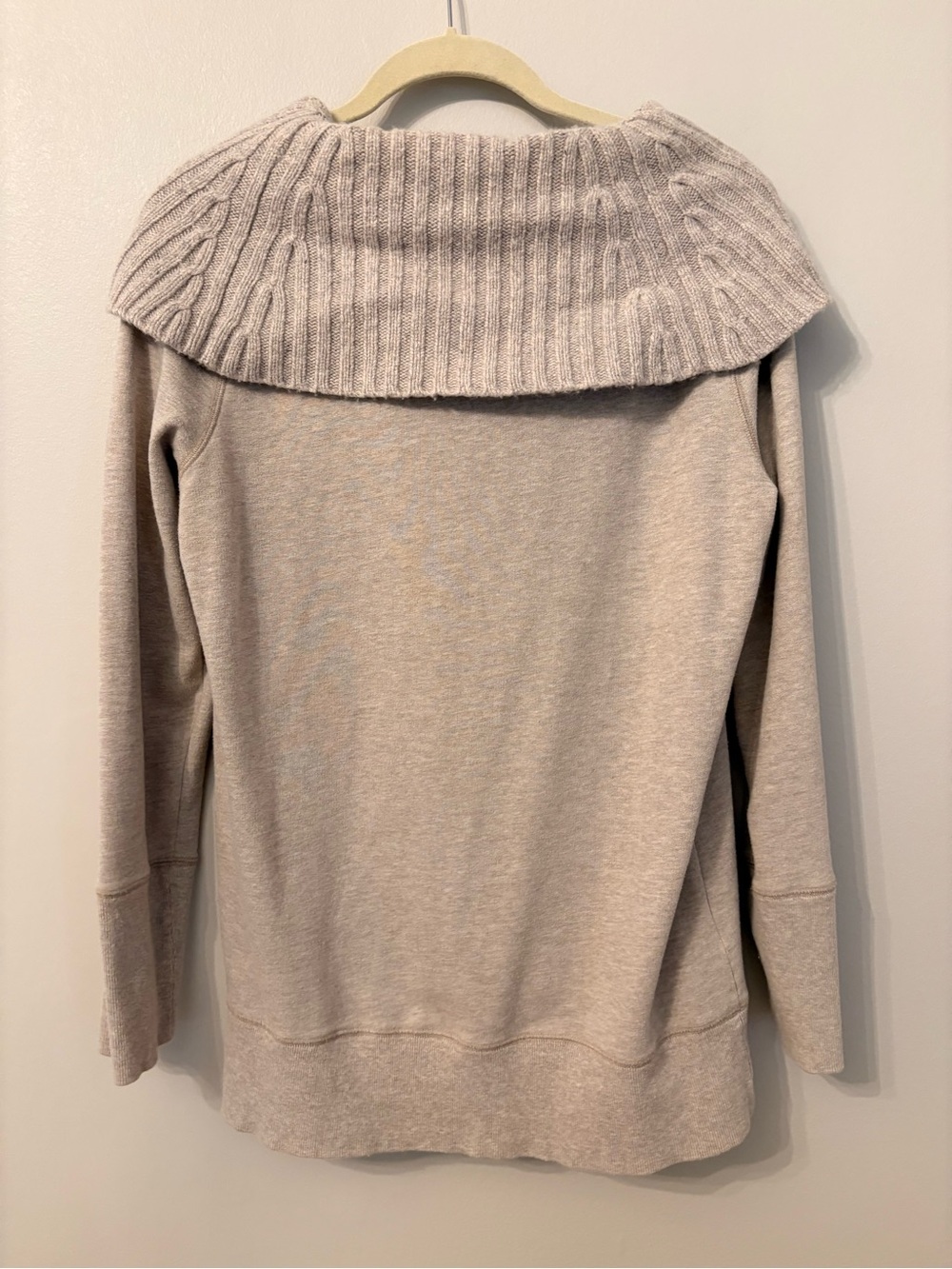 LOFT Cream Cable-Front Cowl Neck Sweater Womens Medium - Picture 5 of 13